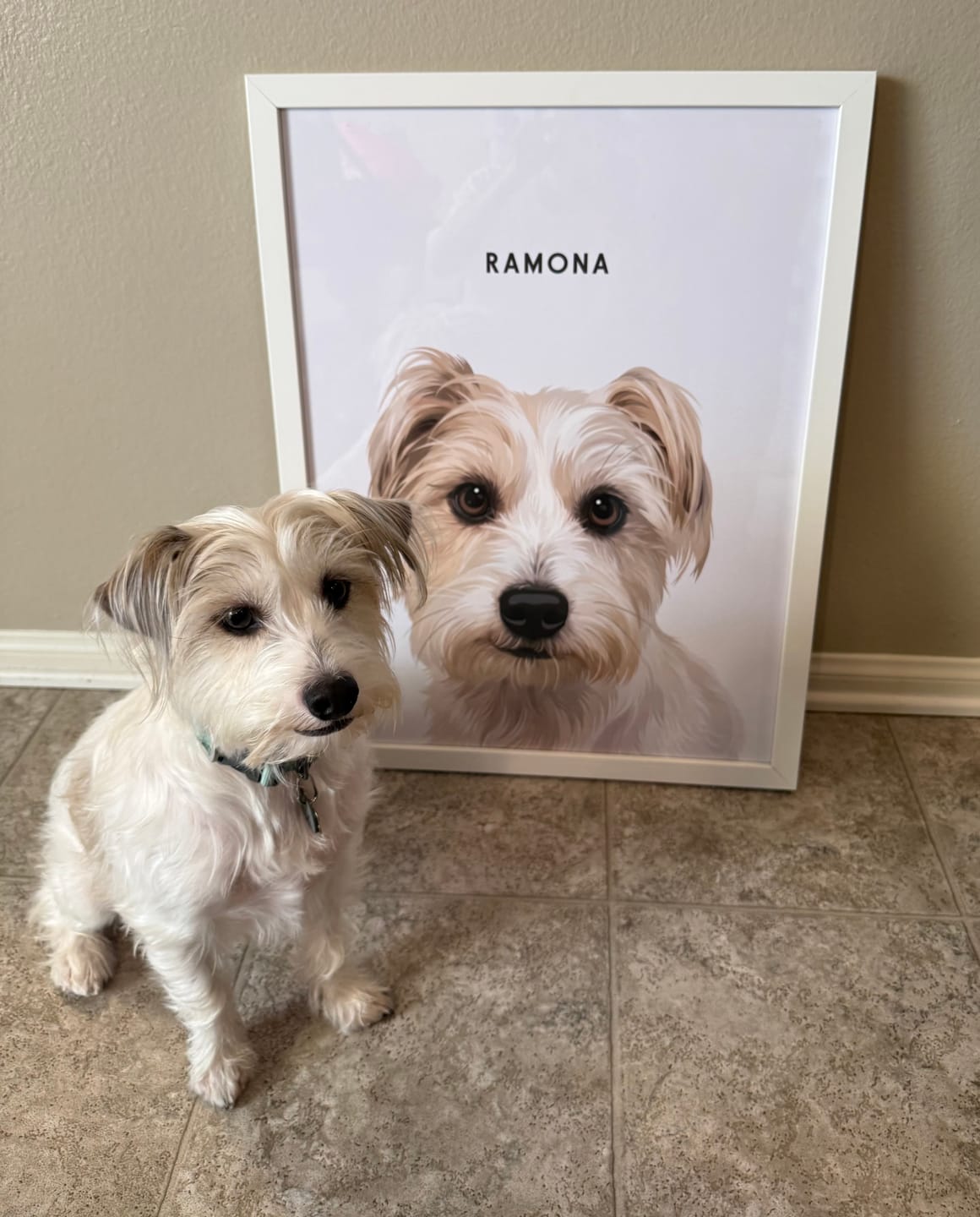 Portrait d'animal personnalisé encadré, photo envoyée par un client