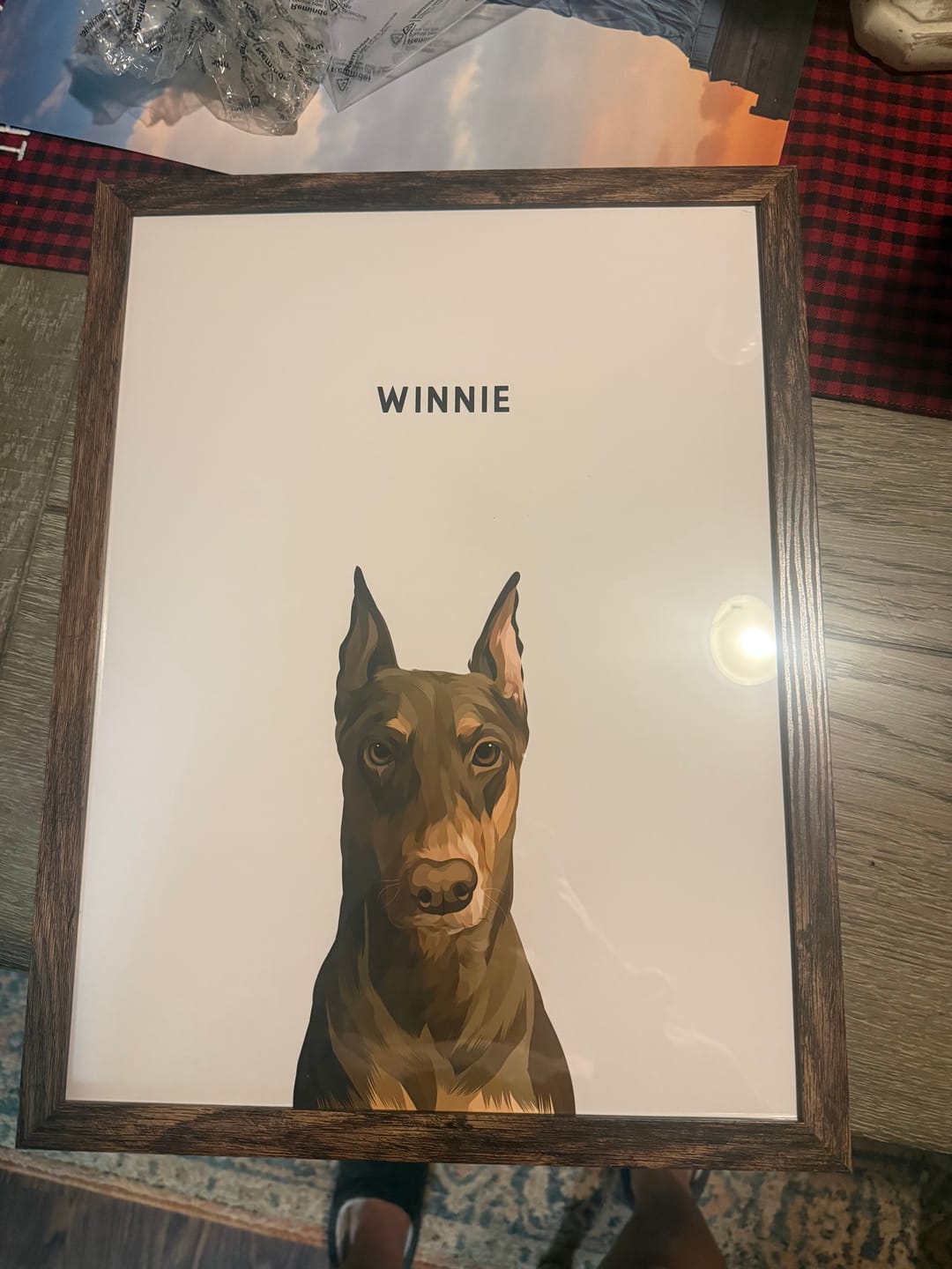 Portrait d'animal personnalisé encadré, photo envoyée par un client