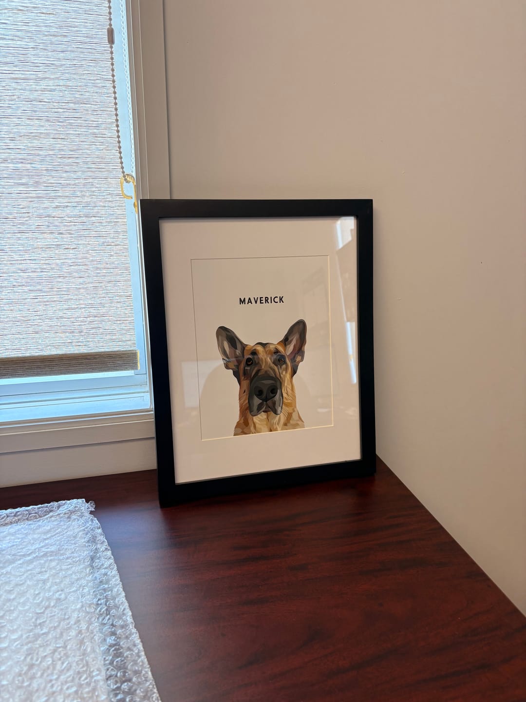 Portrait d'animal personnalisé encadré, photo envoyée par un client