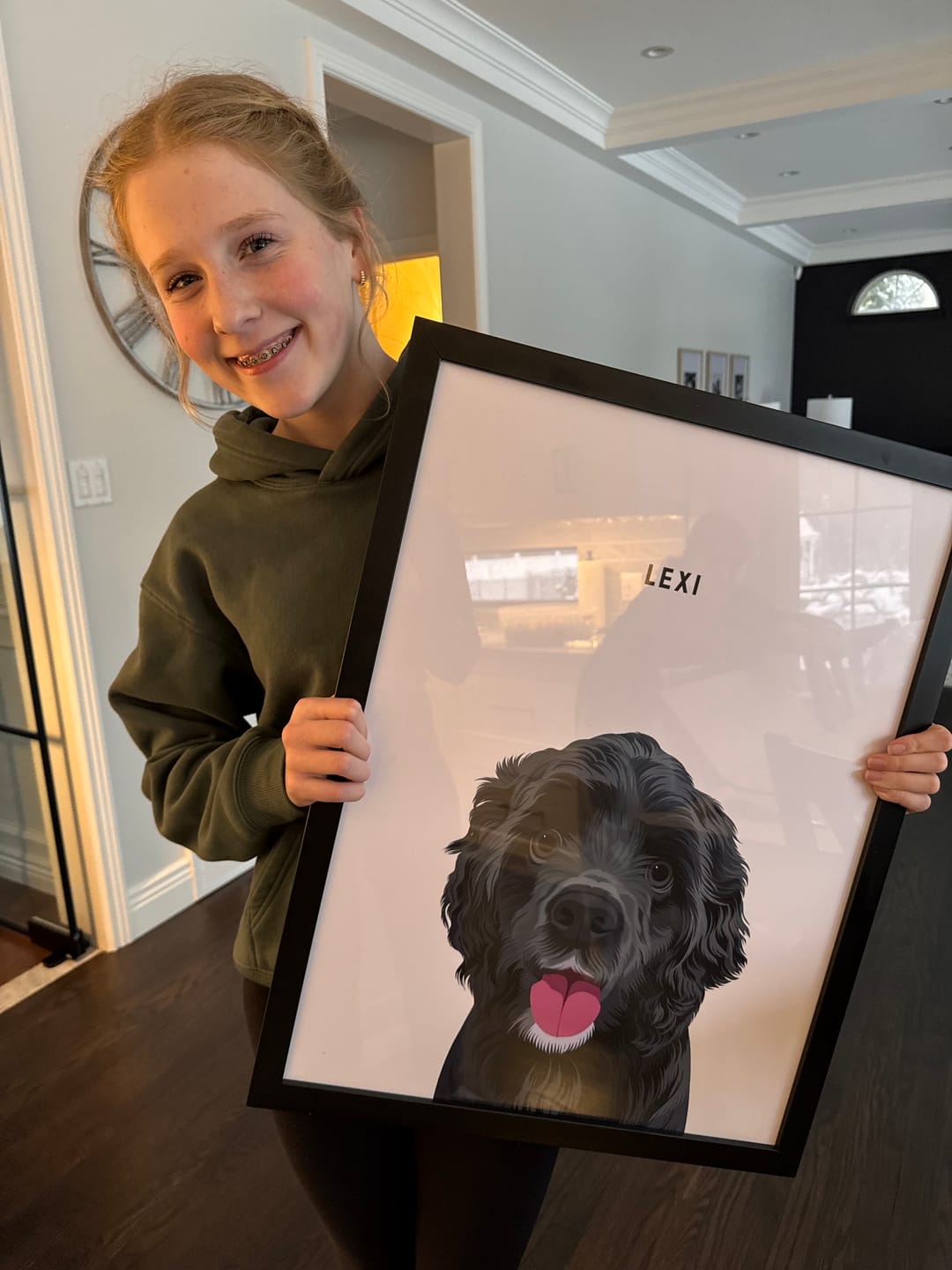 Portrait d'animal personnalisé encadré, photo envoyée par un client