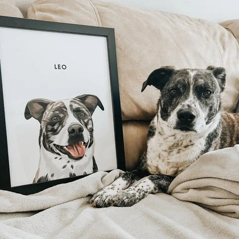 Portrait d'animal personnalisé publié sur le compte Instagram de Gustave